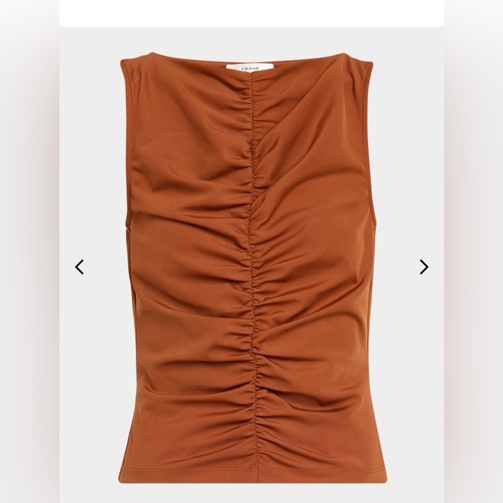 Frame Denim Rust Top Ruched Sleeveless Top NWT